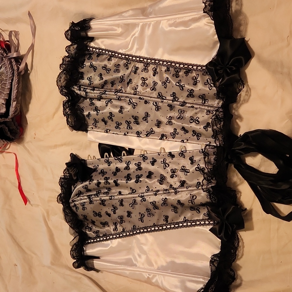 Black & white over Breast corset